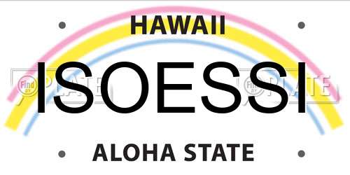 ISOESSI Hawaii License Plate