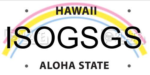 ISOGSGS Hawaii License Plate
