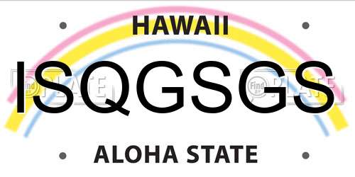 ISQGSGS Hawaii License Plate