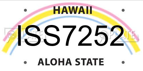 ISS7252 Hawaii License Plate