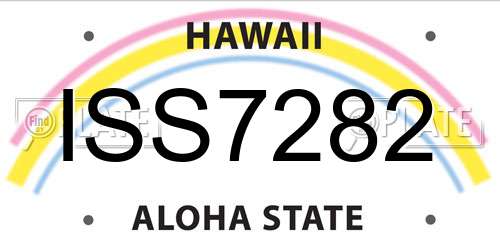 ISS7282 Hawaii License Plate