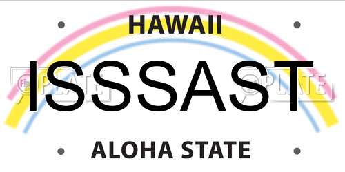 ISSSAST Hawaii License Plate