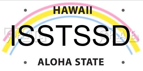 ISSTSSD Hawaii License Plate
