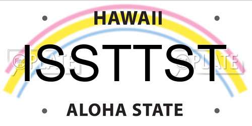 ISSTTST Hawaii License Plate