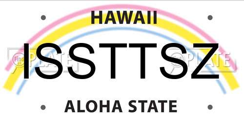 ISSTTSZ Hawaii License Plate