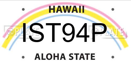 IST94P Hawaii License Plate
