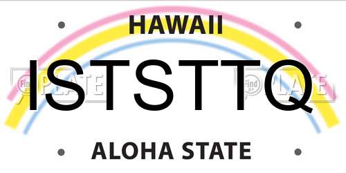 ISTSTTQ Hawaii License Plate