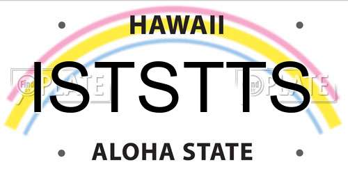 ISTSTTS Hawaii License Plate