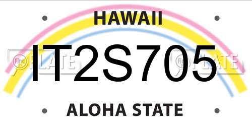 IT2S705 Hawaii License Plate