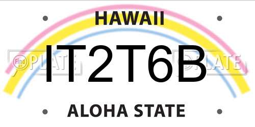 IT2T6B Hawaii License Plate