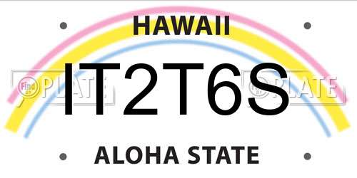 IT2T6S Hawaii License Plate