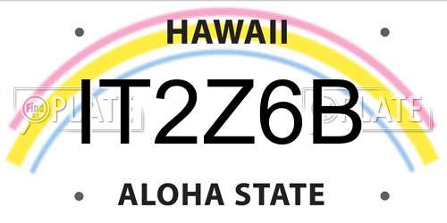 IT2Z6B Hawaii License Plate