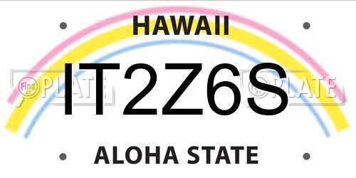 IT2Z6S Hawaii License Plate