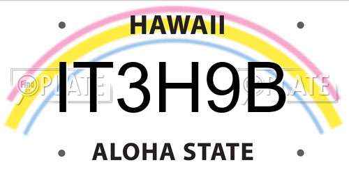 IT3H9B Hawaii License Plate