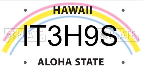 IT3H9S Hawaii License Plate