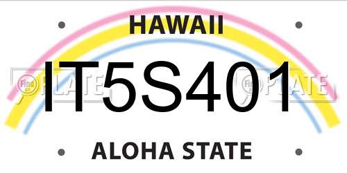 IT5S401 Hawaii License Plate