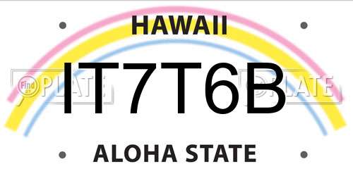 IT7T6B Hawaii License Plate