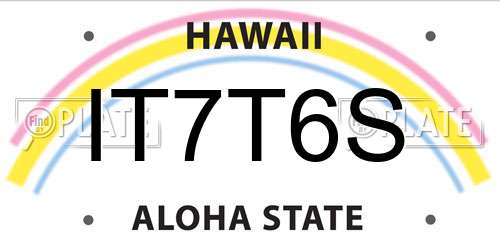 IT7T6S Hawaii License Plate