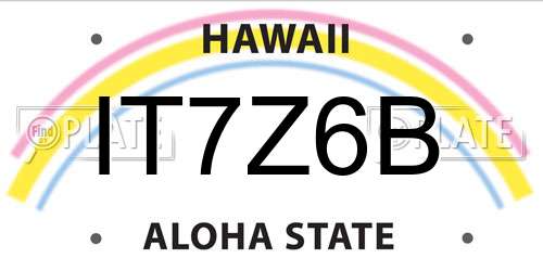 IT7Z6B Hawaii License Plate