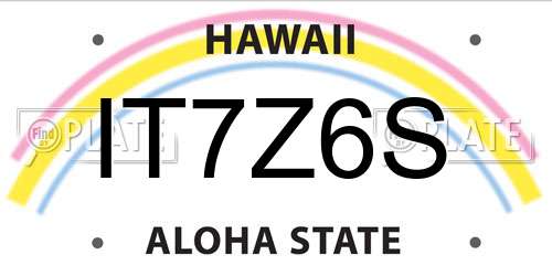 IT7Z6S Hawaii License Plate