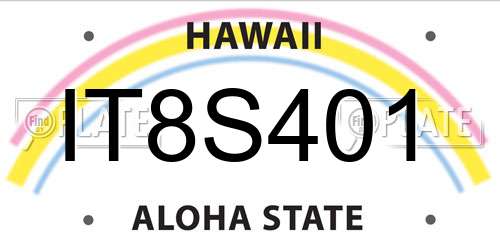 IT8S401 Hawaii License Plate