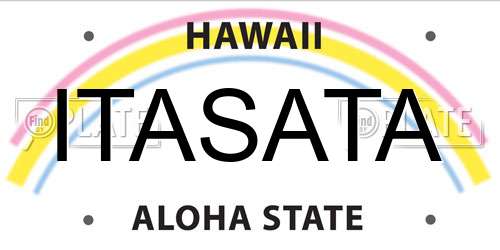 ITASATA Hawaii License Plate
