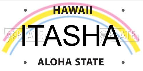 ITASHA Hawaii License Plate