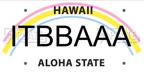 ITBBAAA Hawaii License Plate