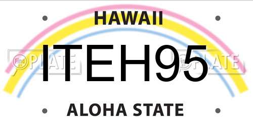 ITEH95 Hawaii License Plate
