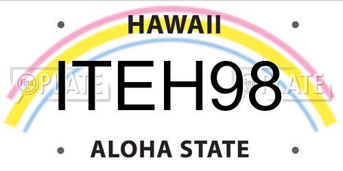ITEH98 Hawaii License Plate