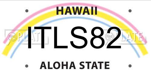 ITLS82 Hawaii License Plate
