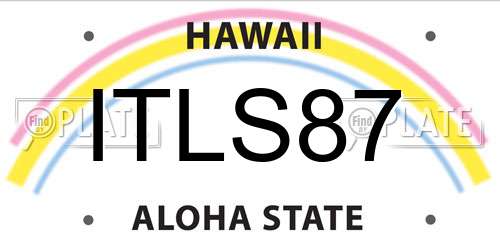ITLS87 Hawaii License Plate