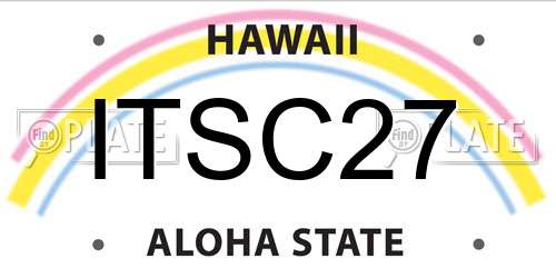 ITSC27 Hawaii License Plate