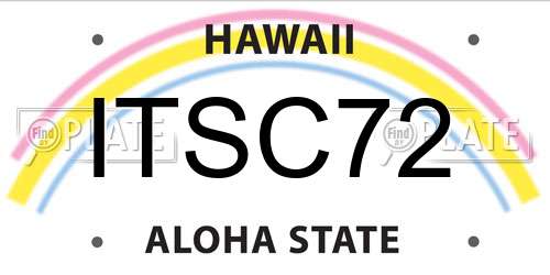 ITSC72 Hawaii License Plate