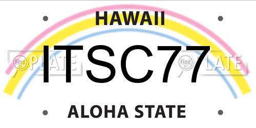ITSC77 Hawaii License Plate