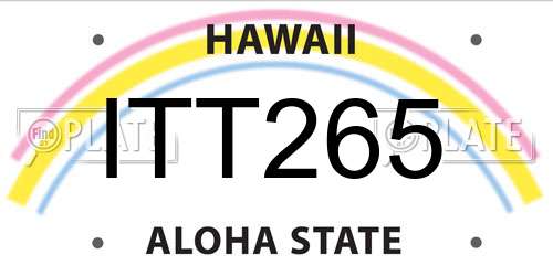 ITT265 Hawaii License Plate