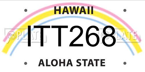 ITT268 Hawaii License Plate