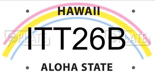 ITT26B Hawaii License Plate