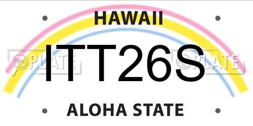ITT26S Hawaii License Plate