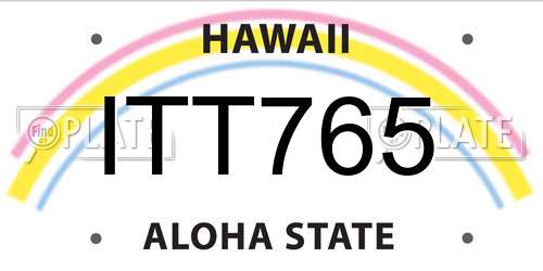 ITT765 Hawaii License Plate