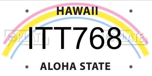 ITT768 Hawaii License Plate