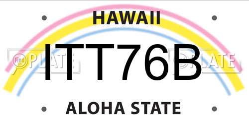 ITT76B Hawaii License Plate