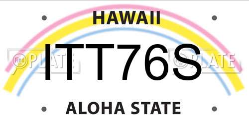 ITT76S Hawaii License Plate