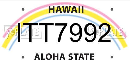 ITT7992 Hawaii License Plate