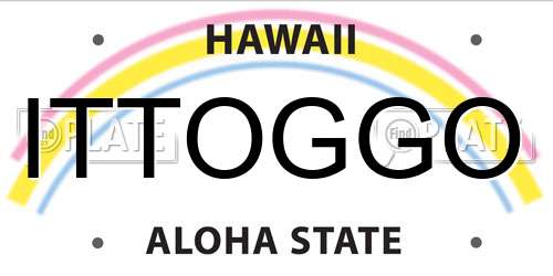 ITTOGGO Hawaii License Plate