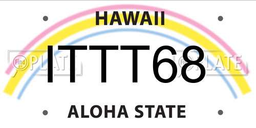 ITTT68 Hawaii License Plate