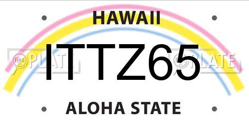 ITTZ65 Hawaii License Plate