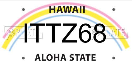 ITTZ68 Hawaii License Plate