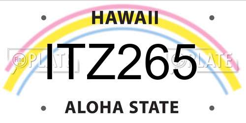 ITZ265 Hawaii License Plate