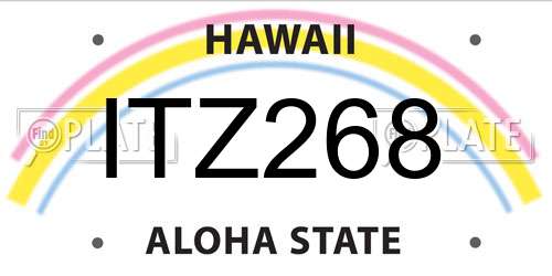 ITZ268 Hawaii License Plate